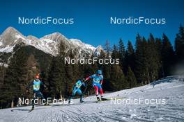 23.01.2022, Antholz, Italy (ITA): Philipp Horn (GER), Antonin Guigonnat (FRA), Daniil Serokhvostov (RUS), (l-r) - IBU World Cup Biathlon, relay men, Antholz (ITA). www.nordicfocus.com. © Thibaut/NordicFocus. Every downloaded picture is fee-liable.
