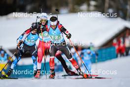 23.01.2022, Antholz, Italy (ITA): Simon Eder (AUT), Christian Gow (CAN), (l-r) - IBU World Cup Biathlon, relay men, Antholz (ITA). www.nordicfocus.com. © Thibaut/NordicFocus. Every downloaded picture is fee-liable.