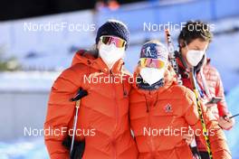 23.01.2022, Antholz, Italy (ITA): Sarah Beaudry (CAN), Emma Lunder (CAN), (l-r) - IBU World Cup Biathlon, relay men, Antholz (ITA). www.nordicfocus.com. © Manzoni/NordicFocus. Every downloaded picture is fee-liable.