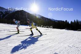23.01.2022, Antholz, Italy (ITA): Vladimir Iliev (BUL), Oskar Brandt (SWE), (l-r) - IBU World Cup Biathlon, relay men, Antholz (ITA). www.nordicfocus.com. © Manzoni/NordicFocus. Every downloaded picture is fee-liable.