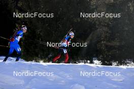 23.01.2022, Antholz, Italy (ITA): Fabien Claude (FRA), Sturla Holm Laegreid (NOR), (l-r) - IBU World Cup Biathlon, relay men, Antholz (ITA). www.nordicfocus.com. © Manzoni/NordicFocus. Every downloaded picture is fee-liable.