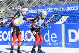 23.01.2022, Antholz, Italy (ITA): Johannes Thingnes Boe (NOR), Vetle Sjaastad Christiansen (NOR), (l-r) - IBU World Cup Biathlon, relay men, Antholz (ITA). www.nordicfocus.com. © Manzoni/NordicFocus. Every downloaded picture is fee-liable.