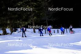 23.01.2022, Antholz, Italy (ITA): Roman Rees (GER), Sebastian Stalder (SUI), Anton Babikov (RUS), Fabien Claude (FRA), Sturla Holm Laegreid (NOR), (l-r) - IBU World Cup Biathlon, relay men, Antholz (ITA). www.nordicfocus.com. © Manzoni/NordicFocus. Every downloaded picture is fee-liable.