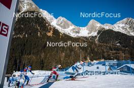 23.01.2022, Antholz, Italy (ITA): Dmitrii Shamaev (ROU), David Komatz (AUT), Tuomas Harjula (FIN), (l-r) - IBU World Cup Biathlon, relay men, Antholz (ITA). www.nordicfocus.com. © Thibaut/NordicFocus. Every downloaded picture is fee-liable.