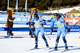 23.01.2022, Antholz, Italy (ITA): Simon Desthieux (FRA), Antonin Guigonnat (FRA), (l-r) - IBU World Cup Biathlon, relay men, Antholz (ITA). www.nordicfocus.com. © Manzoni/NordicFocus. Every downloaded picture is fee-liable.