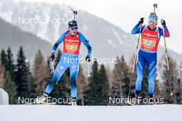 22.01.2022, Antholz, Italy (ITA): Paula Botet (FRA), Elisa Gasparin (SUI), (l-r) - IBU World Cup Biathlon, relay women, Antholz (ITA). www.nordicfocus.com. © Thibaut/NordicFocus. Every downloaded picture is fee-liable.