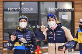 22.01.2022, Antholz, Italy (ITA): Mona Brorsson (SWE), Deedra Irwin (USA), (l-r) - IBU World Cup Biathlon, relay women, Antholz (ITA). www.nordicfocus.com. © Manzoni/NordicFocus. Every downloaded picture is fee-liable.
