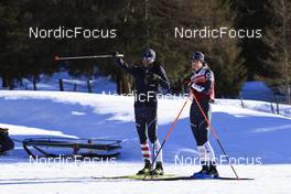19.01.2022, Antholz, Italy (ITA): Armin Auchentaller (ITA), Coach Team USA, Clare Egan (USA), (l-r) - IBU World Cup Biathlon, training, Antholz (ITA). www.nordicfocus.com. © Manzoni/NordicFocus. Every downloaded picture is fee-liable.