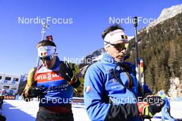 19.01.2022, Antholz, Italy (ITA): Florent Claude (BEL), Tom Lahaye-Goffart (BEL), (l-r) - IBU World Cup Biathlon, training, Antholz (ITA). www.nordicfocus.com. © Manzoni/NordicFocus. Every downloaded picture is fee-liable.
