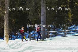 19.01.2022, Antholz, Italy (ITA): Dorothea Wierer (ITA), Joanne Reid (USA), (l-r) - IBU World Cup Biathlon, training, Antholz (ITA). www.nordicfocus.com. © Manzoni/NordicFocus. Every downloaded picture is fee-liable.