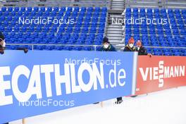 22.01.2022, Antholz, Italy (ITA): Event Feature: Infront technicians at work - IBU World Cup Biathlon, training, Antholz (ITA). www.nordicfocus.com. © Manzoni/NordicFocus. Every downloaded picture is fee-liable.