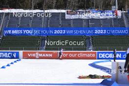 19.01.2022, Antholz, Italy (ITA): Event Feature: OC banner for all the missing fans - IBU World Cup Biathlon, training, Antholz (ITA). www.nordicfocus.com. © Manzoni/NordicFocus. Every downloaded picture is fee-liable.