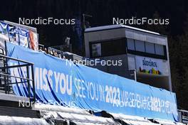 19.01.2022, Antholz, Italy (ITA): Event Feature: OC banner for the missing fans - IBU World Cup Biathlon, training, Antholz (ITA). www.nordicfocus.com. © Manzoni/NordicFocus. Every downloaded picture is fee-liable.