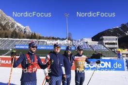 19.01.2022, Antholz, Italy (ITA): US-technicians with Armin Auchentaller (ITA), Coach Team USA - IBU World Cup Biathlon, training, Antholz (ITA). www.nordicfocus.com. © Manzoni/NordicFocus. Every downloaded picture is fee-liable.
