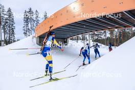 06.03.2022, Kontiolahti, Finland (FIN): Hanna Oeberg (SWE), Aita Gasparin (SUI), Lena Haecki (SUI), (l-r) - IBU World Cup Biathlon, pursuit women, Kontiolahti (FIN). www.nordicfocus.com. © Manzoni/NordicFocus. Every downloaded picture is fee-liable.