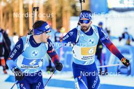 04.03.2022, Kontiolahti, Finland (FIN): Serafin Wiestner (SUI), Joscha Burkhalter (SUI), (l-r) - IBU World Cup Biathlon, relay men, Kontiolahti (FIN). www.nordicfocus.com. © Manzoni/NordicFocus. Every downloaded picture is fee-liable.