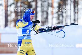 04.03.2022, Kontiolahti, Finland (FIN): Sebastian Samuelsson (SWE) - IBU World Cup Biathlon, relay men, Kontiolahti (FIN). www.nordicfocus.com. © Manzoni/NordicFocus. Every downloaded picture is fee-liable.