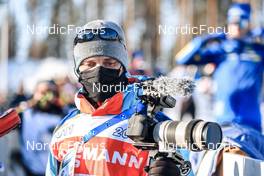 04.03.2022, Kontiolahti, Finland (FIN): Marian Hiller (GER), IBU TV - IBU World Cup Biathlon, relay men, Kontiolahti (FIN). www.nordicfocus.com. © Manzoni/NordicFocus. Every downloaded picture is fee-liable.