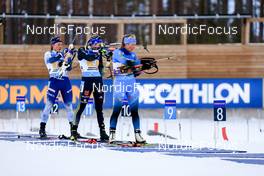 03.03.2022, Kontiolahti, Finland (FIN): Asuka Hachisuka (JPN), Franziska Preuss (GER), Justine Braisaz-Bouchet (FRA), (l-r) - IBU World Cup Biathlon, relay women, Kontiolahti (FIN). www.nordicfocus.com. © Manzoni/NordicFocus. Every downloaded picture is fee-liable.
