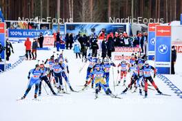 03.03.2022, Kontiolahti, Finland (FIN): Anais Bescond (FRA), Linn Persson (SWE), Marte Olsbu Roeiseland (NOR), (l-r) - IBU World Cup Biathlon, relay women, Kontiolahti (FIN). www.nordicfocus.com. © Manzoni/NordicFocus. Every downloaded picture is fee-liable.