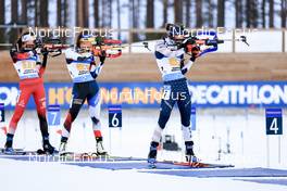 03.03.2022, Kontiolahti, Finland (FIN): Anna Juppe (AUT), Jessica Jislova (CZE), Clare Egan (USA), (l-r) - IBU World Cup Biathlon, relay women, Kontiolahti (FIN). www.nordicfocus.com. © Manzoni/NordicFocus. Every downloaded picture is fee-liable.