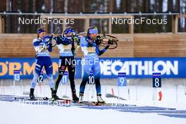 03.03.2022, Kontiolahti, Finland (FIN): Asuka Hachisuka (JPN), Franziska Preuss (GER), Justine Braisaz-Bouchet (FRA), (l-r) - IBU World Cup Biathlon, relay women, Kontiolahti (FIN). www.nordicfocus.com. © Manzoni/NordicFocus. Every downloaded picture is fee-liable.