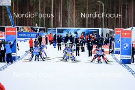 03.03.2022, Kontiolahti, Finland (FIN): Anais Bescond (FRA), Linn Persson (SWE), Marte Olsbu Roeiseland (NOR), (l-r) - IBU World Cup Biathlon, relay women, Kontiolahti (FIN). www.nordicfocus.com. © Manzoni/NordicFocus. Every downloaded picture is fee-liable.