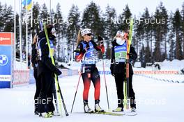 03.03.2022, Kontiolahti, Finland (FIN): Marte Olsbu Roeiseland (NOR), Tiril Eckhoff (NOR), Ida Lien (NOR), Ingrid Landmark Tandrevold (NOR), (l-r) - IBU World Cup Biathlon, relay women, Kontiolahti (FIN). www.nordicfocus.com. © Manzoni/NordicFocus. Every downloaded picture is fee-liable.