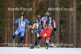 03.03.2022, Kontiolahti, Finland (FIN): Anais Chevalier-Bouchet (FRA), Anna Magnusson (SWE), Lisa Theresa Hauser (AUT), (l-r) - IBU World Cup Biathlon, relay women, Kontiolahti (FIN). www.nordicfocus.com. © Manzoni/NordicFocus. Every downloaded picture is fee-liable.