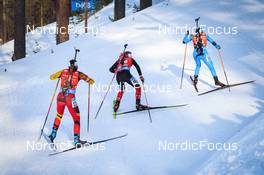 05.03.2022, Kontiolahti, Finland (FIN): Lotte Lie (BEL), Emma Lunder (CAN), Dorothea Wierer (ITA), (l-r)  - IBU World Cup Biathlon, sprint women, Kontiolahti (FIN). www.nordicfocus.com. © Manzoni/NordicFocus. Every downloaded picture is fee-liable.