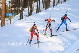05.03.2022, Kontiolahti, Finland (FIN): Lotte Lie (BEL), Julia Schwaiger (AUT), Dorothea Wierer (ITA), (l-r)  - IBU World Cup Biathlon, sprint women, Kontiolahti (FIN). www.nordicfocus.com. © Manzoni/NordicFocus. Every downloaded picture is fee-liable.