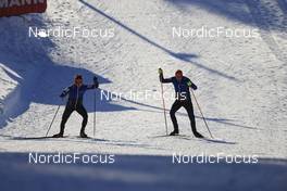 02.03.2022, Kontiolahti, Finland (FIN): Miha Dovzan (SLO), Rok Trsan (SLO), (l-r) - IBU World Cup Biathlon, training, Kontiolahti (FIN). www.nordicfocus.com. © Manzoni/NordicFocus. Every downloaded picture is fee-liable.