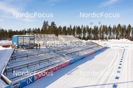 01.03.2022, Kontiolahti, Finland (FIN): Event Feature: Overview over the Biathlon Stadium of Kontiolahti with the grand stand - IBU World Cup Biathlon, training, Kontiolahti (FIN). www.nordicfocus.com. © Manzoni/NordicFocus. Every downloaded picture is fee-liable.