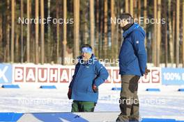 01.03.2022, Kontiolahti, Finland (FIN): Event Feature: Infront technician Paul at work - IBU World Cup Biathlon, training, Kontiolahti (FIN). www.nordicfocus.com. © Manzoni/NordicFocus. Every downloaded picture is fee-liable.