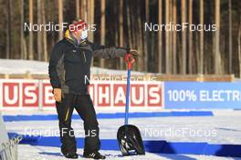 01.03.2022, Kontiolahti, Finland (FIN): Event Feature: Infront technician Zodi at work - IBU World Cup Biathlon, training, Kontiolahti (FIN). www.nordicfocus.com. © Manzoni/NordicFocus. Every downloaded picture is fee-liable.