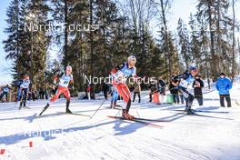 12.03.2022, Otepaeae, Estonia (EST): Felix Leitner (AUT), Simon Eder (AUT), Erik Lesser (GER), (l-r) - IBU World Cup Biathlon, mass men, Estonia (EST). www.nordicfocus.com. © Manzoni/NordicFocus. Every downloaded picture is fee-liable.
