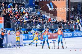 13.03.2022, Otepaeae, Estonia (EST): Linn Persson (SWE), Martin Ponsiluoma (SWE), Quentin Fillon Maillet (FRA), Chloe Chevalier (FRA), (l-r) - IBU World Cup Biathlon, mixed relay, Estonia (EST). www.nordicfocus.com. © Manzoni/NordicFocus. Every downloaded picture is fee-liable.