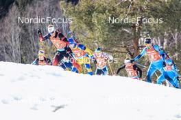13.03.2022, Otepaeae, Estonia (EST): Sivert Guttorm Bakken (NOR), Jesper Nelin (SWE), Simon Desthieux (FRA), (l-r) - IBU World Cup Biathlon, mixed relay, Estonia (EST). www.nordicfocus.com. © Manzoni/NordicFocus. Every downloaded picture is fee-liable.