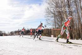 13.03.2022, Otepaeae, Estonia (EST): Sean Doherty (USA), Mikito Tachizaki (JPN), Blagoy Todev (BUL), (l-r) - IBU World Cup Biathlon, mixed relay, Estonia (EST). www.nordicfocus.com. © Manzoni/NordicFocus. Every downloaded picture is fee-liable.