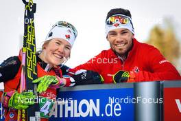 13.03.2022, Otepaeae, Estonia (EST): Emma Lunder (CAN), Christian Gow (CAN), (l-r) - IBU World Cup Biathlon, single mixed relay, Estonia (EST). www.nordicfocus.com. © Manzoni/NordicFocus. Every downloaded picture is fee-liable.