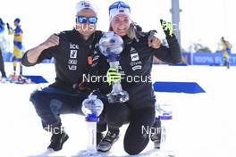 20.03.2022, Oslo, Norway (NOR): Sverre Roeisxeland (NOR), Marte Olsbu Roeiseland (NOR), (l-r) - IBU World Cup Biathlon, cups, Oslo (NOR). www.nordicfocus.com. © Manzoni/NordicFocus. Every downloaded picture is fee-liable.