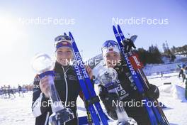 18.03.2022, Oslo, Norway (NOR): Marketa Davidova (CZE), Marte Olsbu Roeiseland (NOR), (l-r) - IBU World Cup Biathlon, cups, Oslo (NOR). www.nordicfocus.com. © Manzoni/NordicFocus. Every downloaded picture is fee-liable.