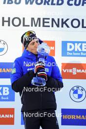 18.03.2022, Oslo, Norway (NOR): Quentin Fillon Maillet (FRA) - IBU World Cup Biathlon, cups, Oslo (NOR). www.nordicfocus.com. © Manzoni/NordicFocus. Every downloaded picture is fee-liable.