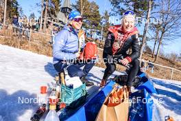 20.03.2022, Oslo, Norway (NOR): Franziska Preuss (GER), Lisa Theresa Hauser (AUT), (l-r) - IBU World Cup Biathlon, mass men, Oslo (NOR). www.nordicfocus.com. © Manzoni/NordicFocus. Every downloaded picture is fee-liable.