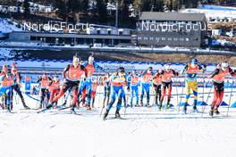 20.03.2022, Oslo, Norway (NOR): Vetle Sjaastad Christiansen (NOR), Quentin Fillon Maillet (FRA), Sebastian Samuelsson (SWE), (l-r) - IBU World Cup Biathlon, mass men, Oslo (NOR). www.nordicfocus.com. © Manzoni/NordicFocus. Every downloaded picture is fee-liable.