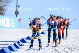 20.03.2022, Oslo, Norway (NOR): Sebastian Samuelsson (SWE), Emilien Jacquelin (FRA), (l-r) - IBU World Cup Biathlon, mass men, Oslo (NOR). www.nordicfocus.com. © Manzoni/NordicFocus. Every downloaded picture is fee-liable.