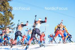 20.03.2022, Oslo, Norway (NOR): Aleksander Fjeld Andersen (NOR), Erlend Bjoentegaard (NOR), (l-r) - IBU World Cup Biathlon, mass men, Oslo (NOR). www.nordicfocus.com. © Manzoni/NordicFocus. Every downloaded picture is fee-liable.