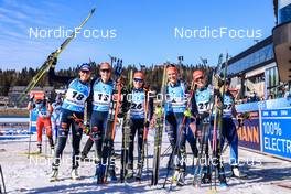 20.03.2022, Oslo, Norway (NOR): Franziska Preuss (GER), Vanessa Voigt (GER), Janina Hettich (GER), Denise Herrmann (GER), Franziska Hildebrand (GER), (l-r) - IBU World Cup Biathlon, mass women, Oslo (NOR). www.nordicfocus.com. © Manzoni/NordicFocus. Every downloaded picture is fee-liable.