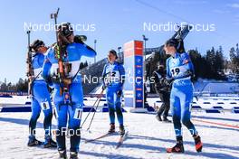 20.03.2022, Oslo, Norway (NOR): Julia Simon (FRA), Justine Braisaz-Bouchet (FRA), Anais Bescond (FRA), Chloe Chevalier (FRA), Anais Chevalier-Bouchet (FRA), (l-r) - IBU World Cup Biathlon, mass women, Oslo (NOR). www.nordicfocus.com. © Manzoni/NordicFocus. Every downloaded picture is fee-liable.