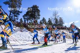 20.03.2022, Oslo, Norway (NOR): Anais Chevalier-Boucher (FRA), Tiril Eckhoff (NOR), Denise Herrmann (GER), (l-r) - IBU World Cup Biathlon, mass women, Oslo (NOR). www.nordicfocus.com. © Manzoni/NordicFocus. Every downloaded picture is fee-liable.